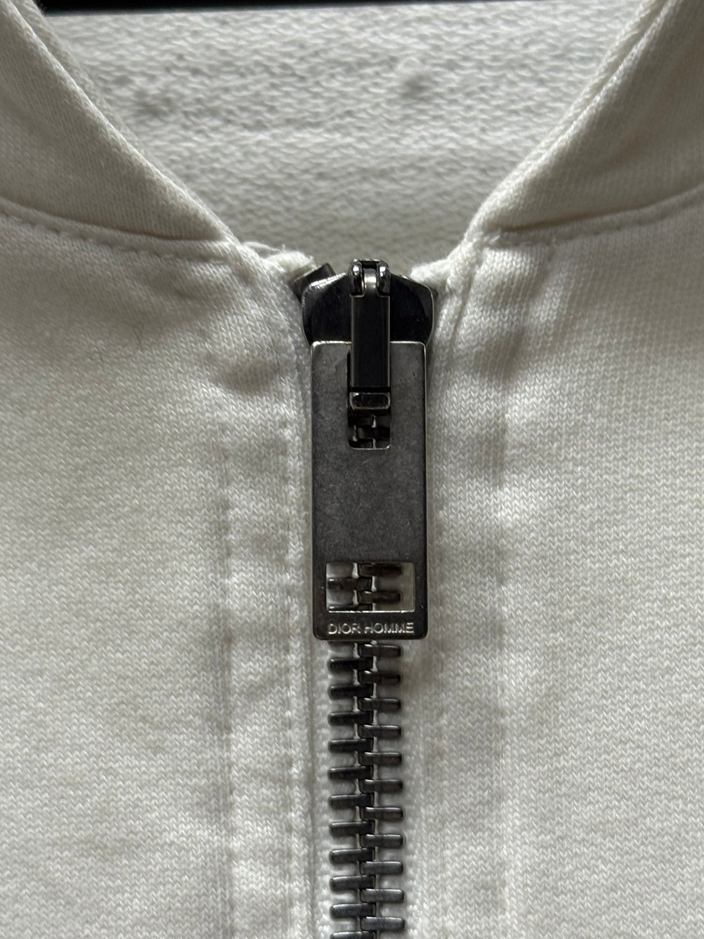 Dior Homme ‘Bee Motif’ White Zip Up Sleeveless Hoodie