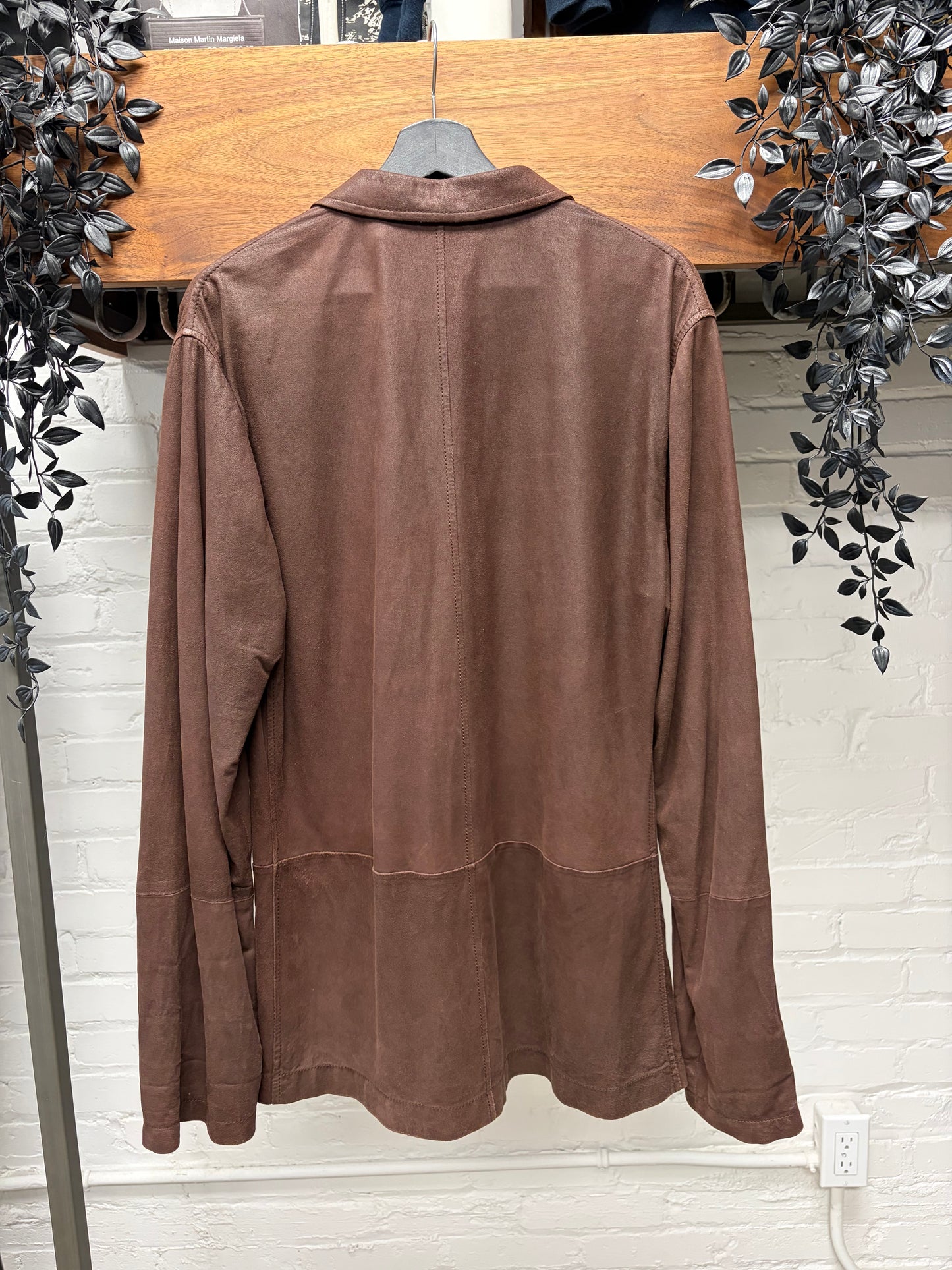 Vintage 90s Ann Demeulemeester Faded Brown Mens Leather Blazer