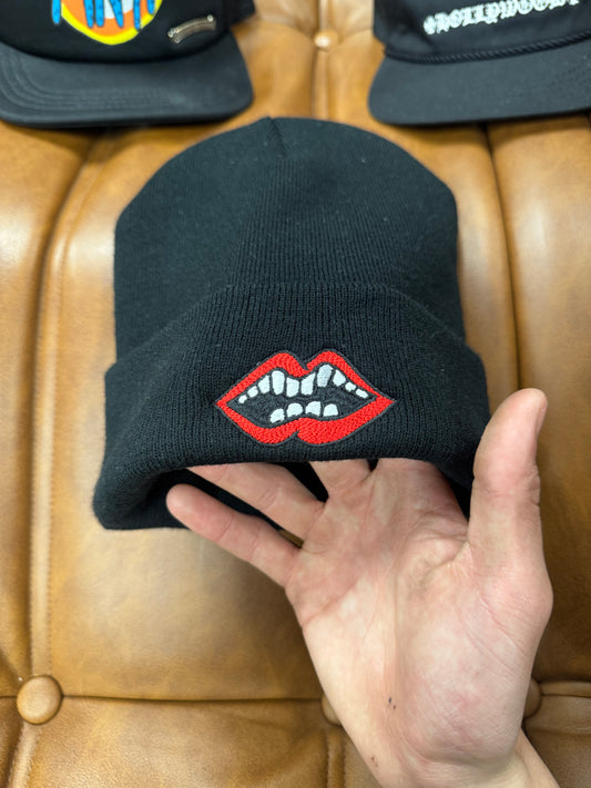 Chrome Hearts Mattyboy ‘Lips’ Black Logo Beanie