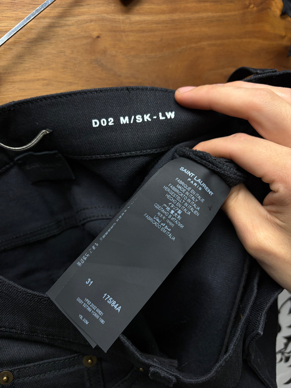 2022 Saint Laurent ‘D02’ Black Skinny Jeans