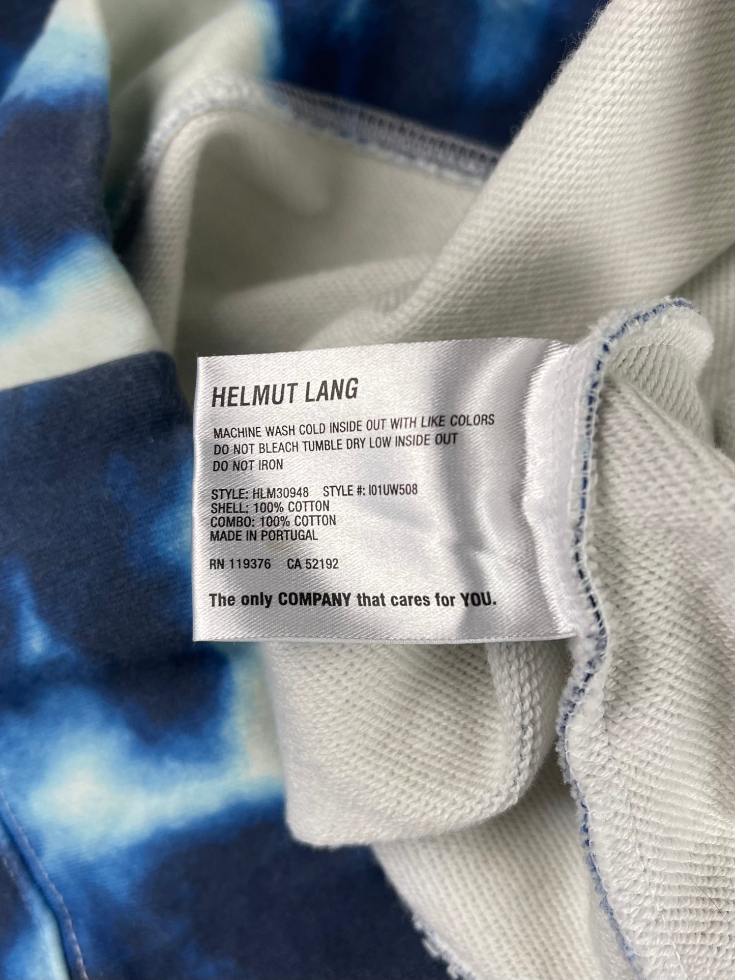 2018 Helmut Lang Tour Tie Dye Pullover Hoodie