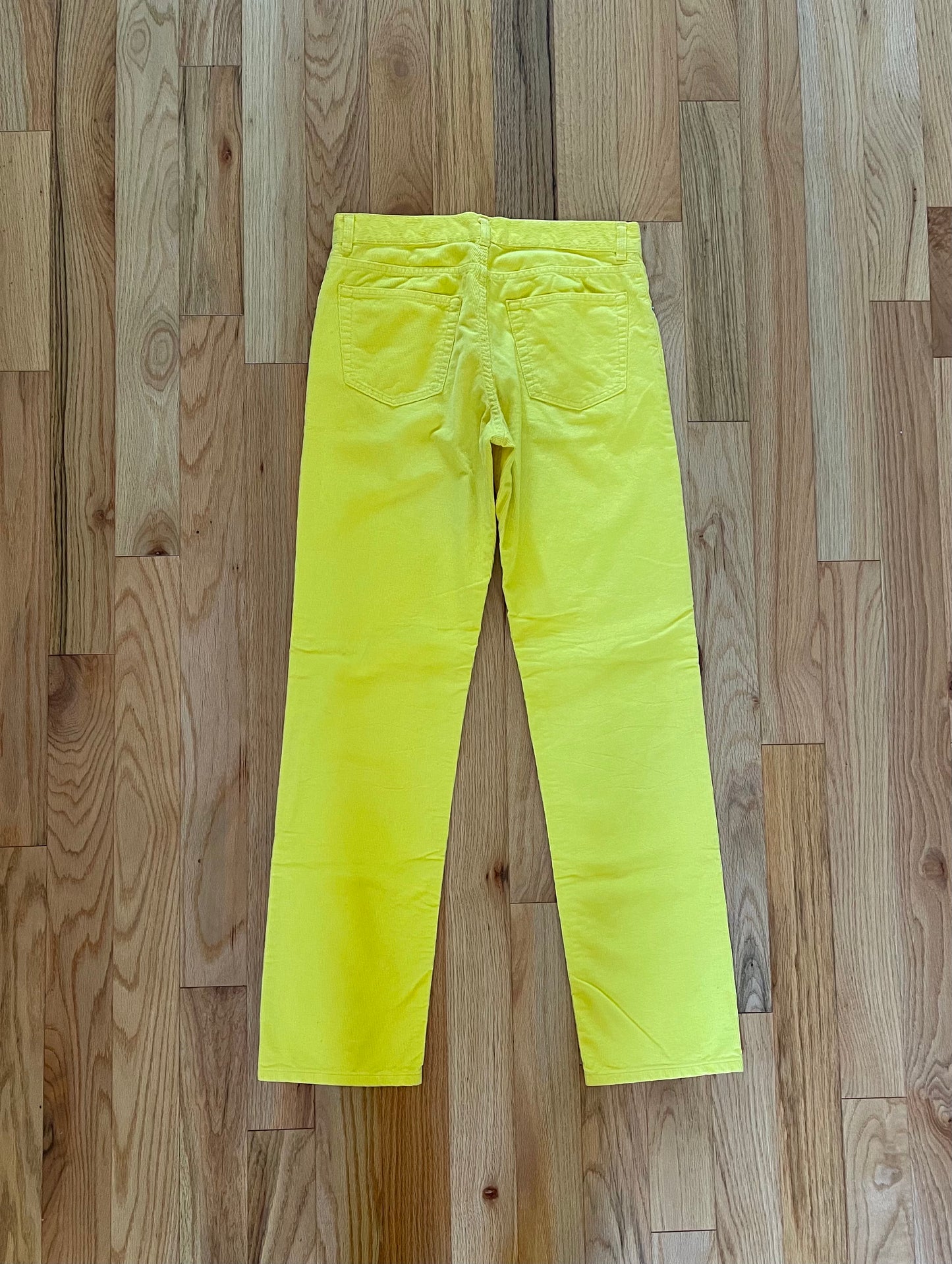 2000 Helmut Lang Neon Yellow Corduroy Pants
