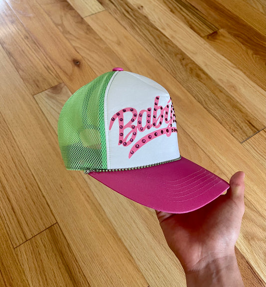 Early 2000s Baby Milo by Bape Rhinestone Logo Trucker Hat