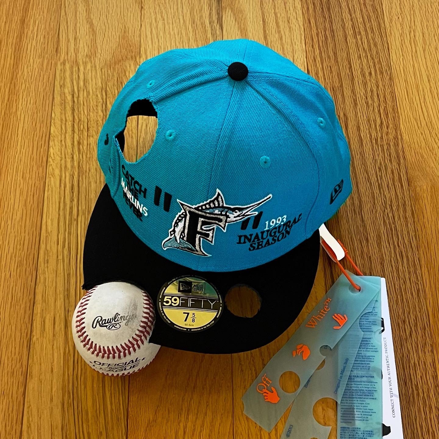 2022 Off White x New Era Miami Marlins MLB Fitted Hat