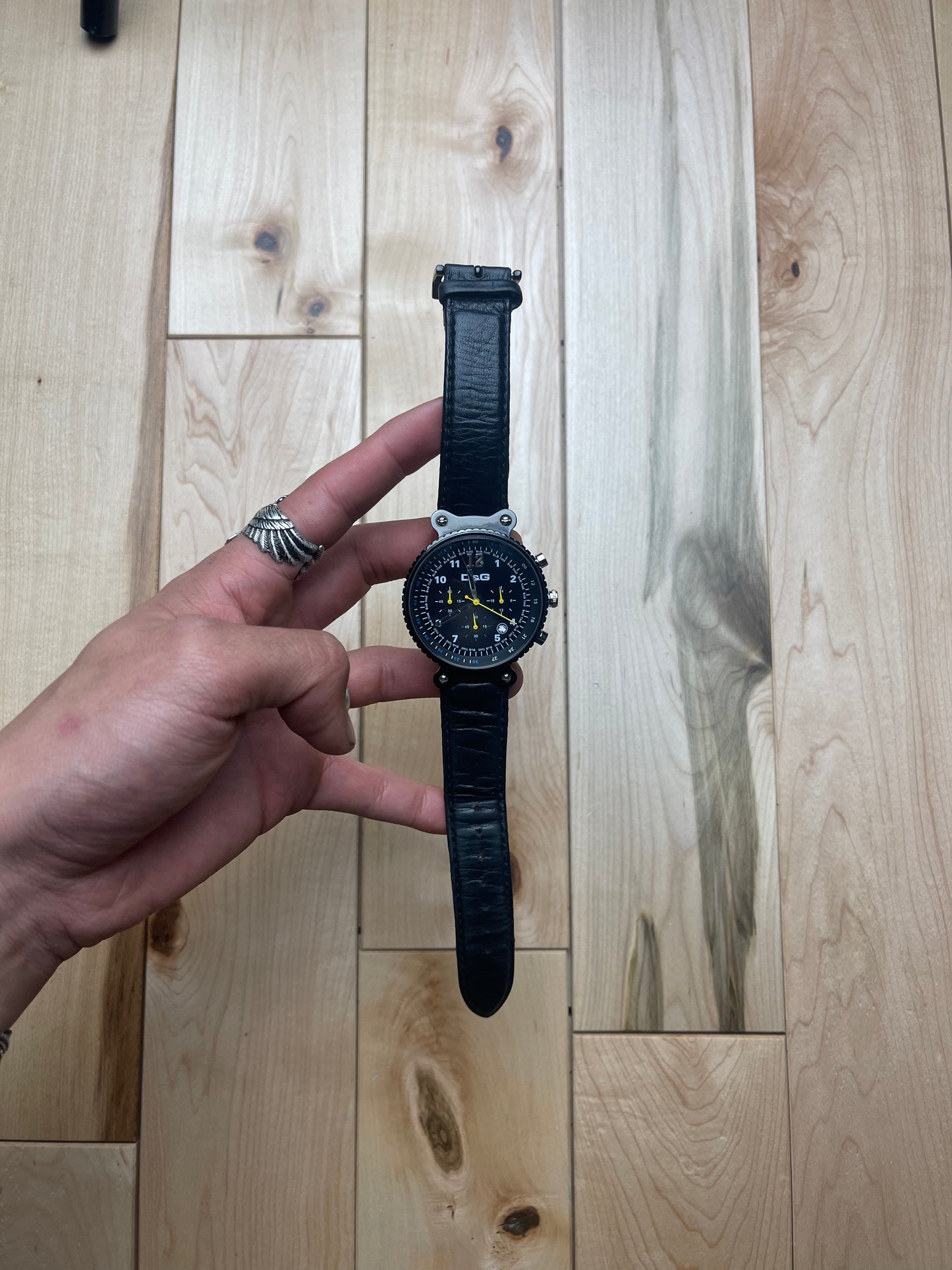 Dolce & Gabbana Black Leather Band Sport Watch