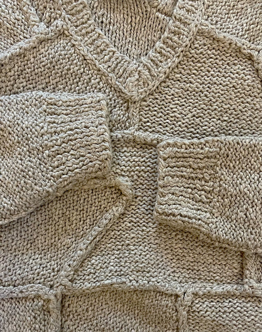 SS2010 Maison Margiela Patchwork V-Neck Heavyweight Knit