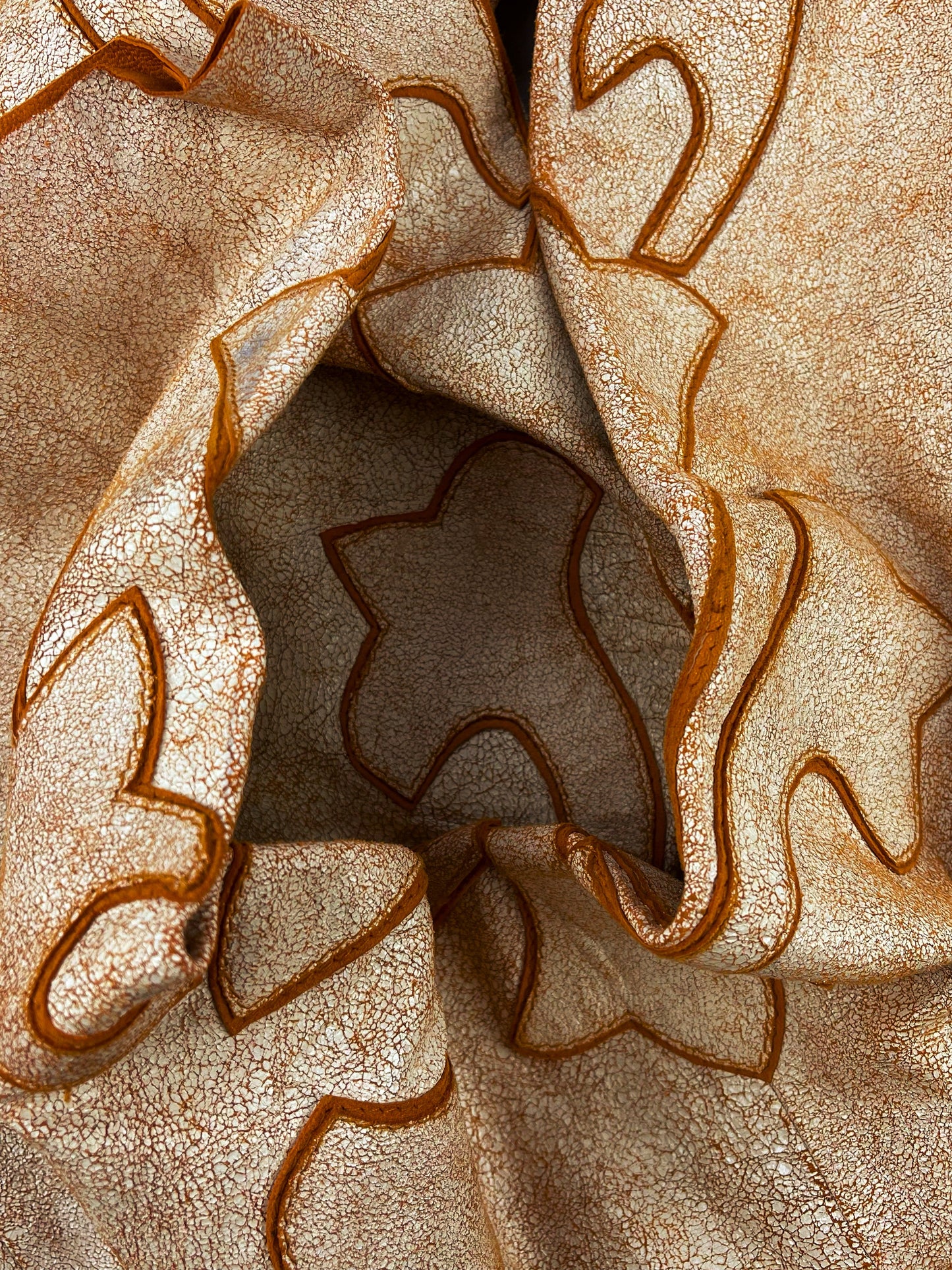 A&G Rock n' Roll Couture Patonce Cross Flared Leather Pants