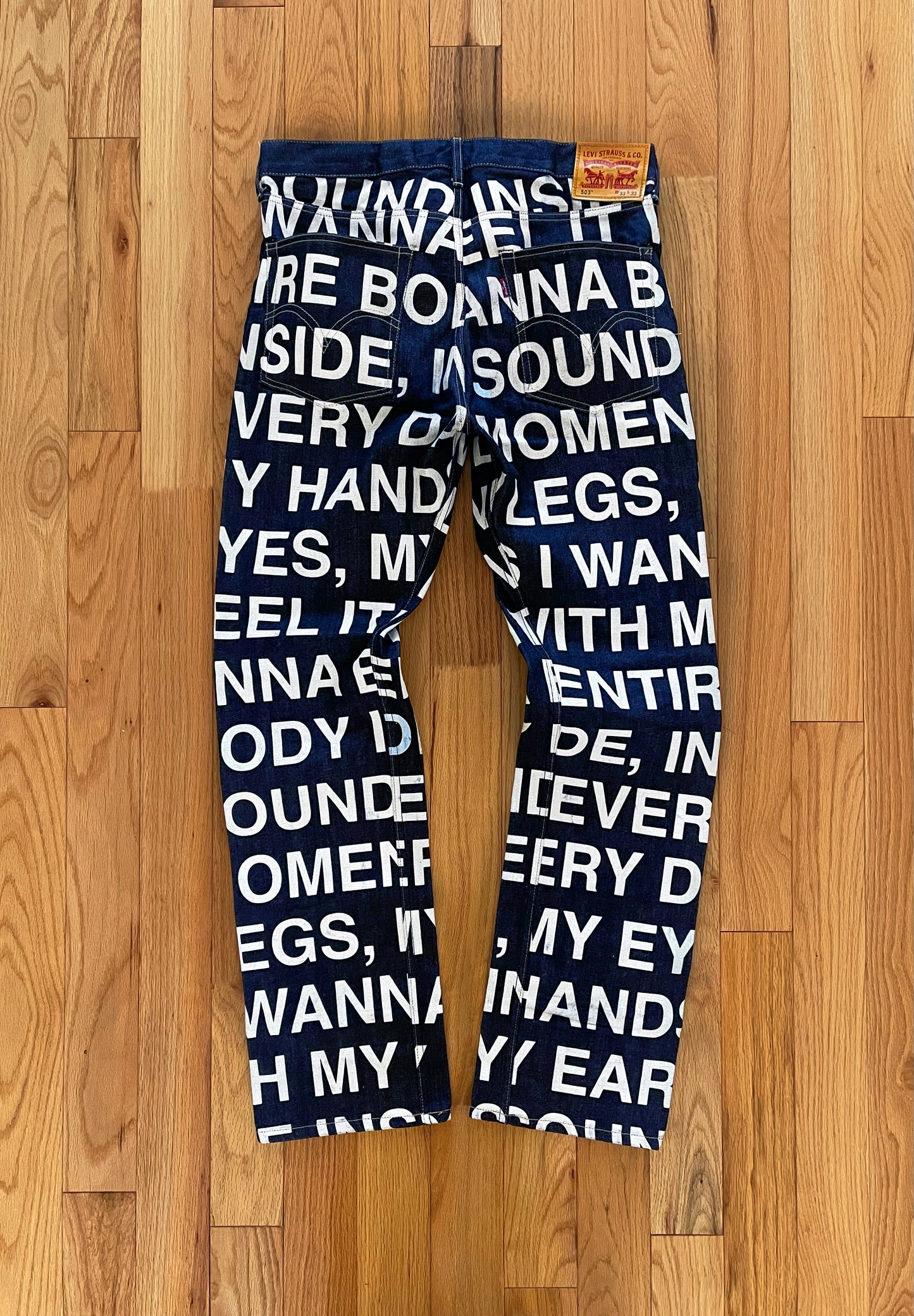 Junya Watanabe x Levis Poem Full Print 503 Denim