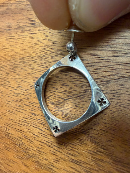 2013 Chrome Hearts x Kate Hudson 925 Silver ‘Square Cutout’ Plus Cross Earring