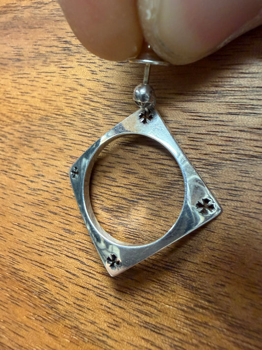 2013 Chrome Hearts x Kate Hudson 925 Silver ‘Square Cutout’ Plus Cross Earring