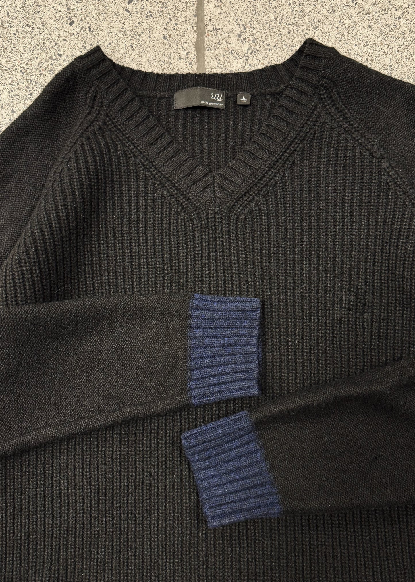 Undercover Black Ribbed Knit Sweater