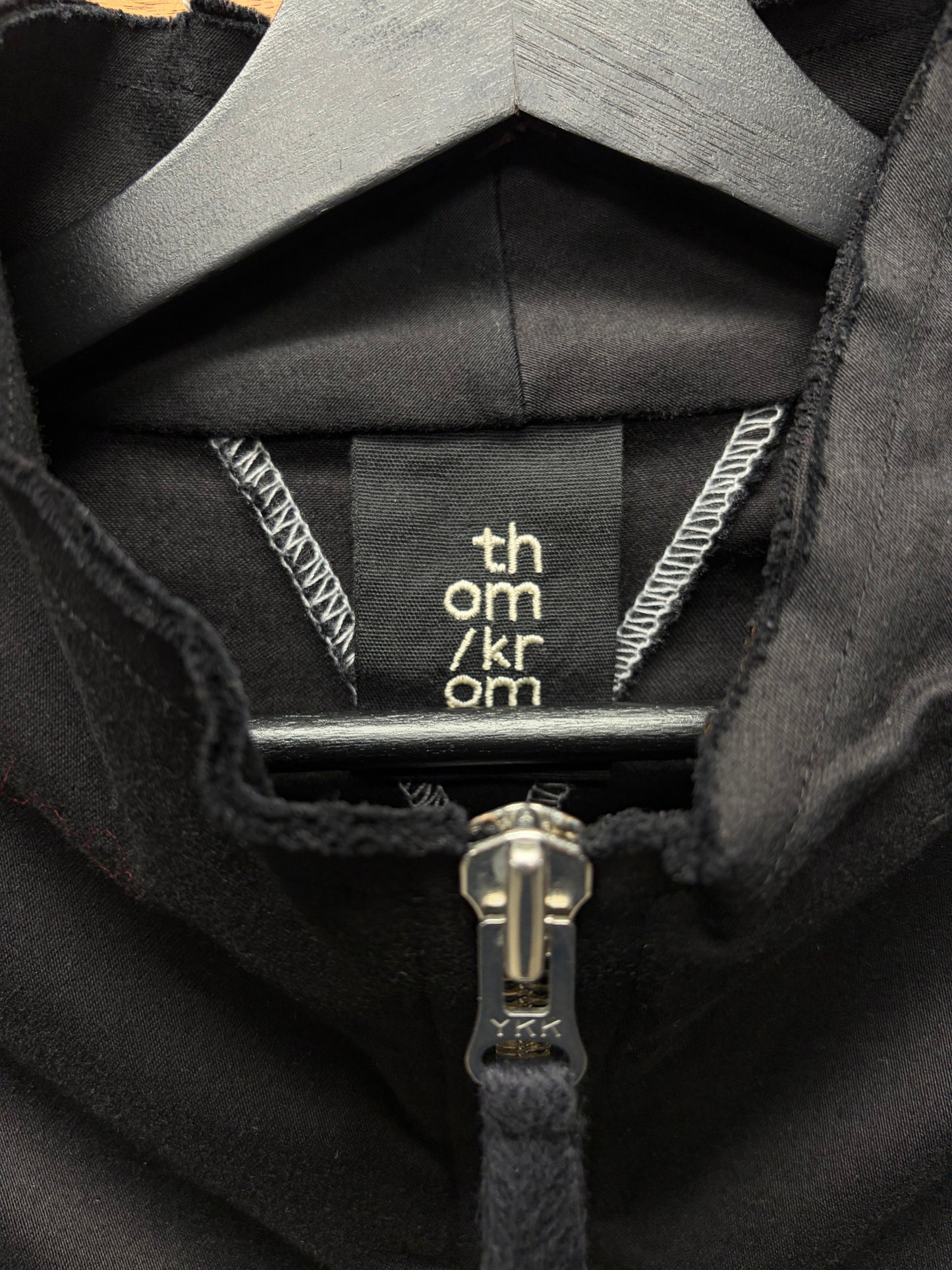 Thom Krom Contrast ‘Scar-Stitch’ Black Zip-Up Jacket