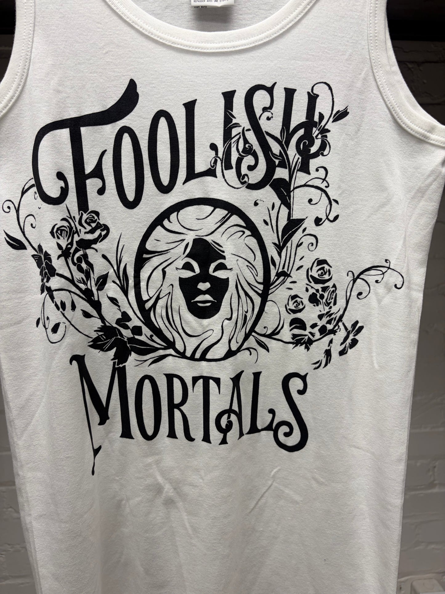 Yohji Yamamoto x Haunted Mansion ‘Foolish Mortal’ White Graphic Tank Top