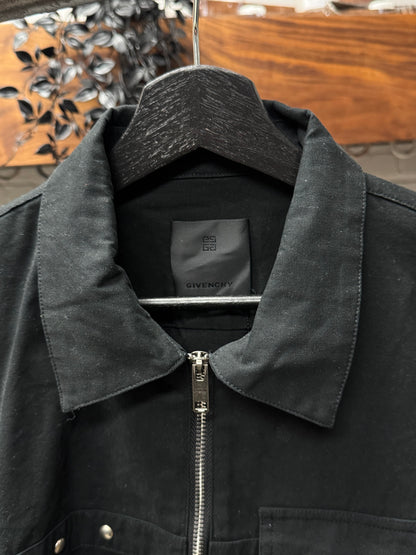 Givenchy by Matthew Williams Layered Black Studded D-Ring Work Jacket