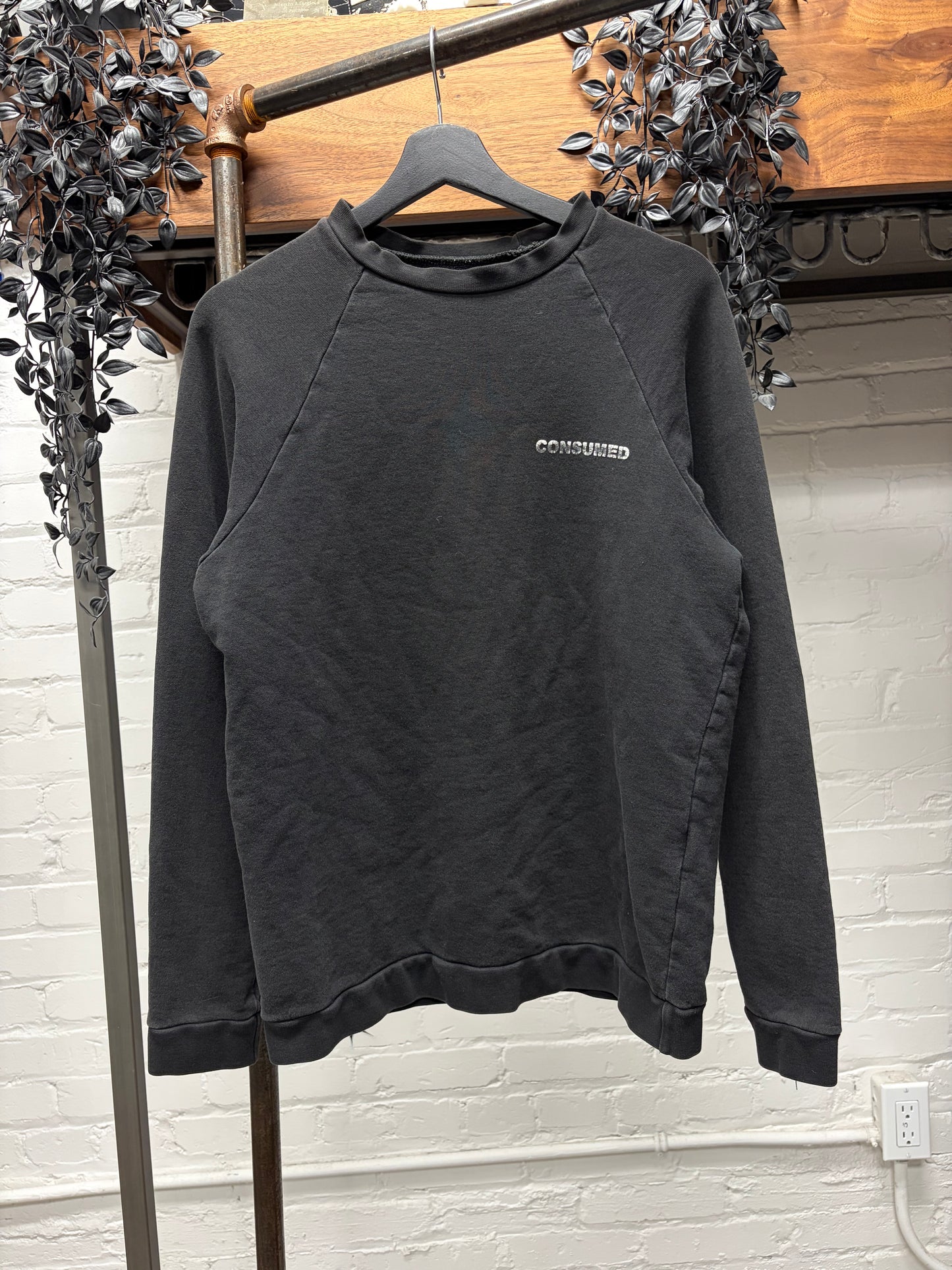SS2003 Raf Simons ‘Consumed’ Commodity Black/Red Script Sweatshirt