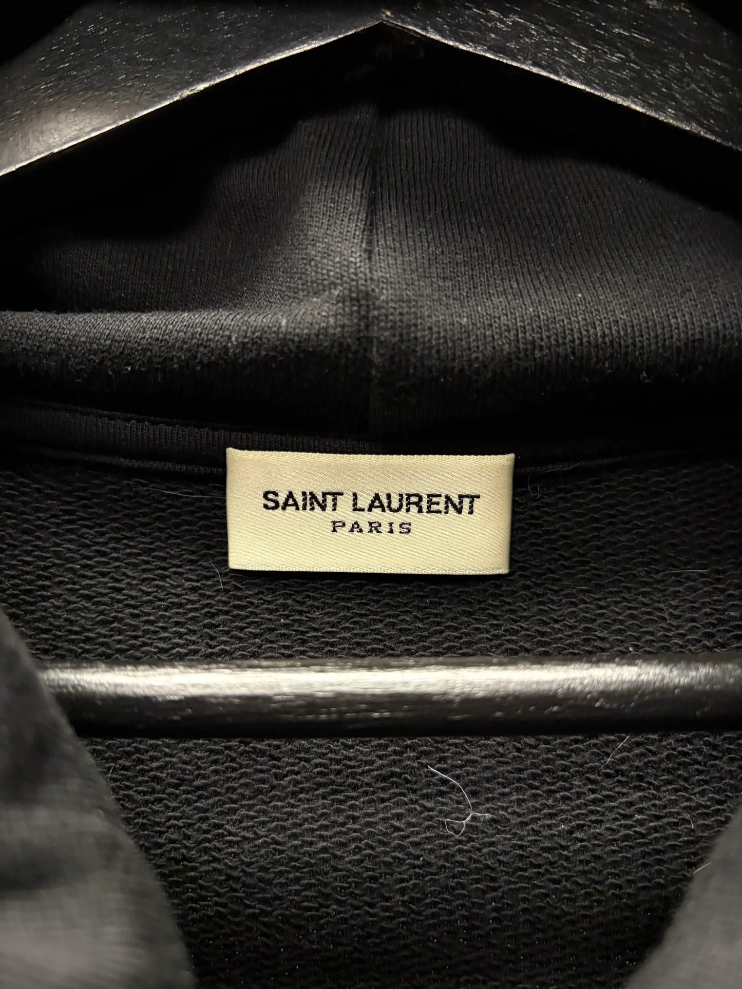 2015 Saint Laurent by Hedi Slimane ‘Western’ Leather Shoulder Detail Hoodie