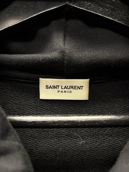 2015 Saint Laurent by Hedi Slimane ‘Western’ Leather Shoulder Detail Hoodie