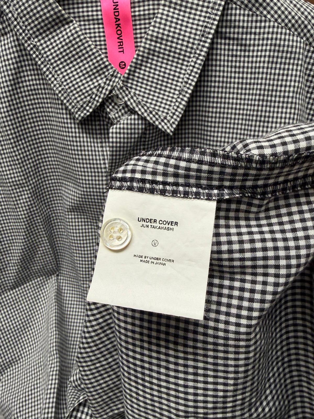 Undercover ‘No Gods No Masters’ Grey Pinstripe Short Sleeve Button Up Shirt