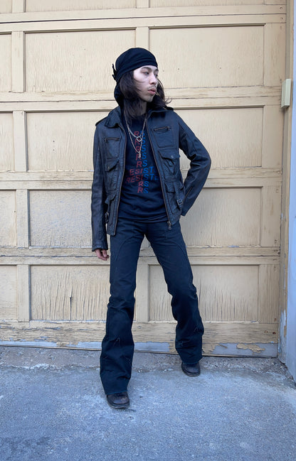 2000’s Lambskin Leather Dolce & Gabbana Six Pocket Leather Zip-Up Jacket