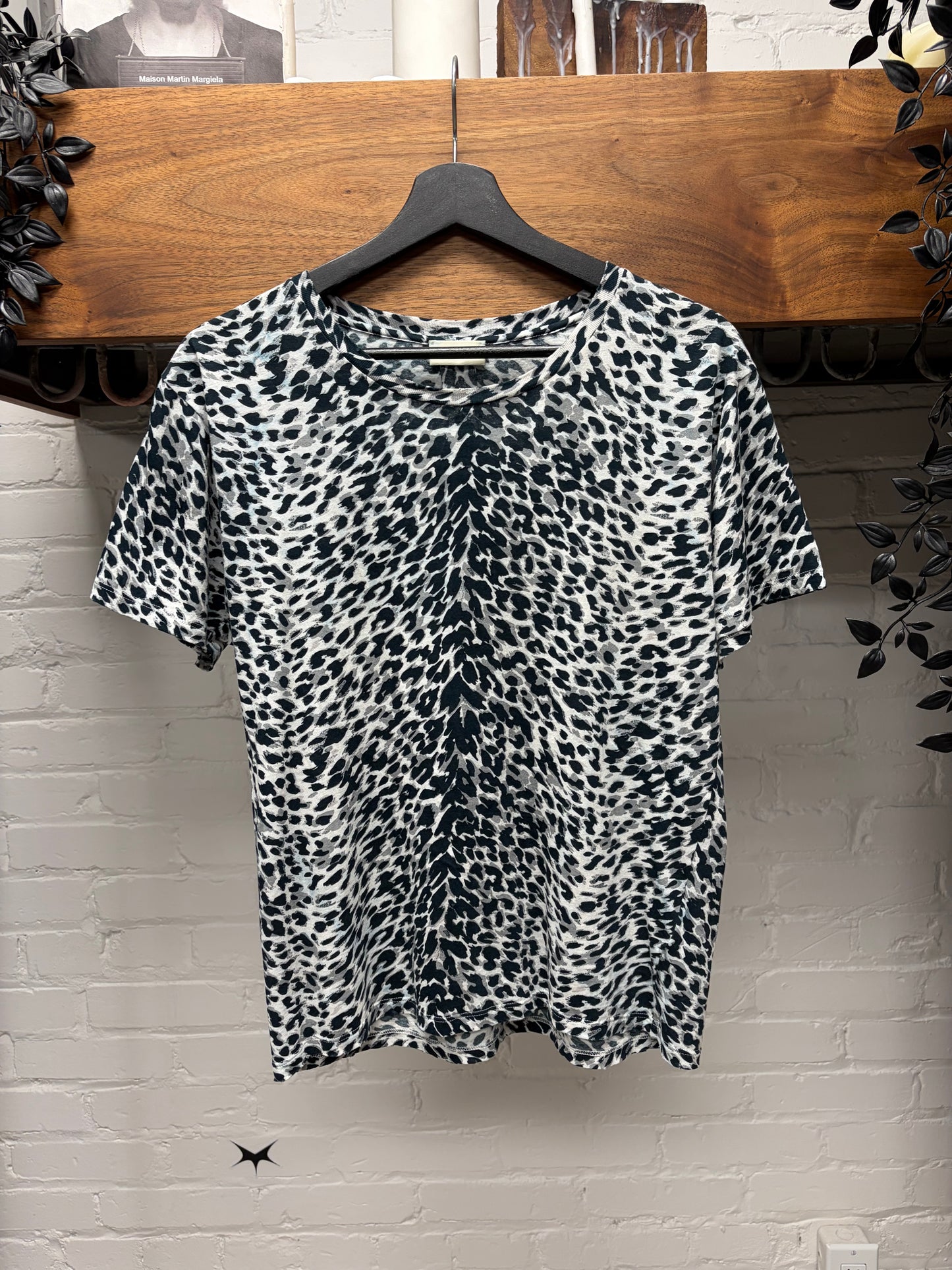 2016 Saint Laurent by Hedi Slimane ‘Babycat’ Leopard Print Semi-Sheer T-Shirt