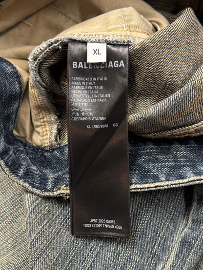 2023 Balenciaga ‘Bootcut Flared’ Dirt Wash Blue Denim