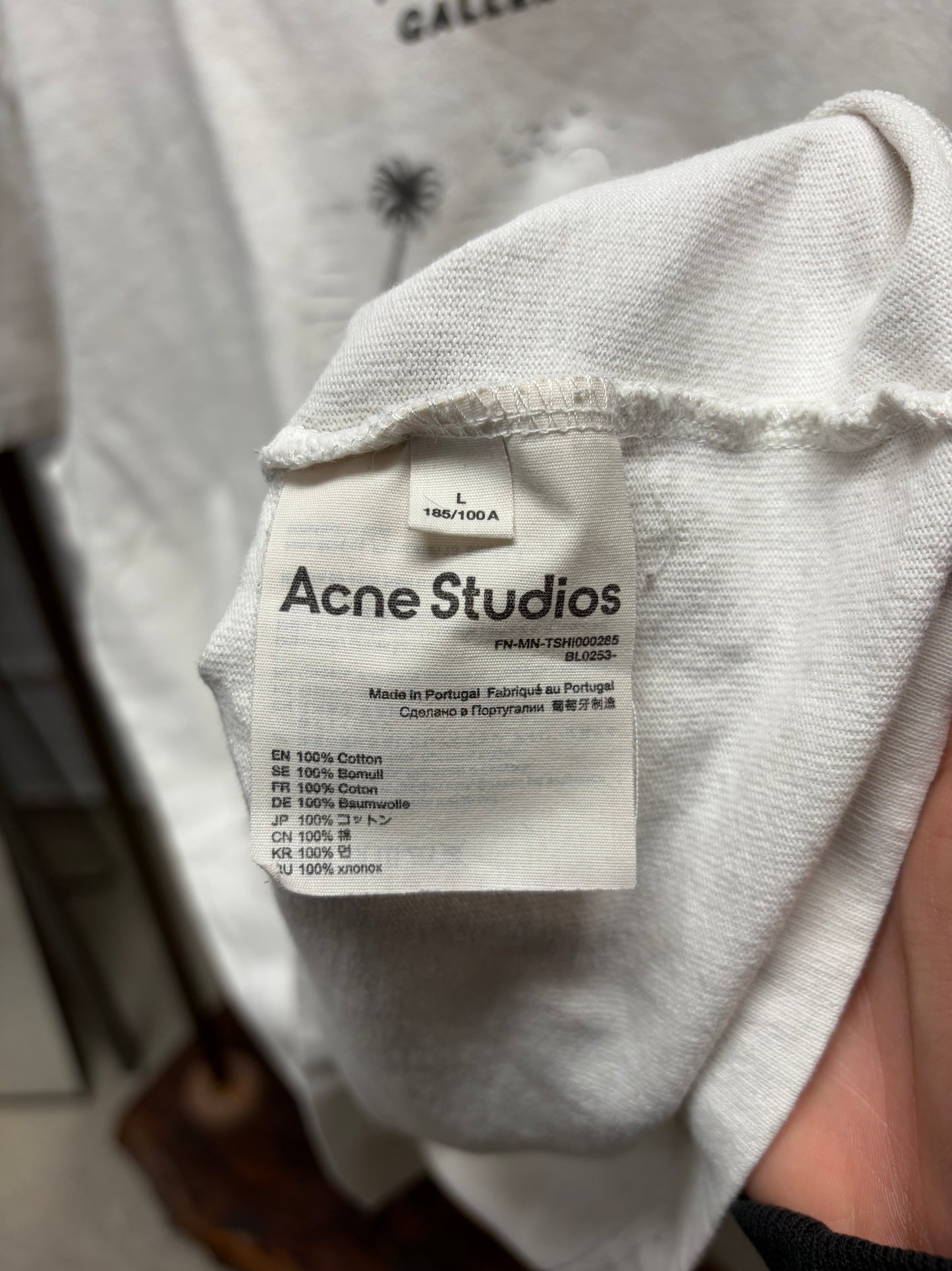 Acne Studios ‘Peace Gallery’ White Cropped Fit Graphic T-Shirt