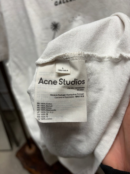 Acne Studios ‘Peace Gallery’ White Cropped Fit Graphic T-Shirt