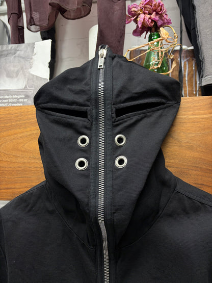Rick Owens Black ‘Gimp’ Canvas Masked Full Zip Jacket