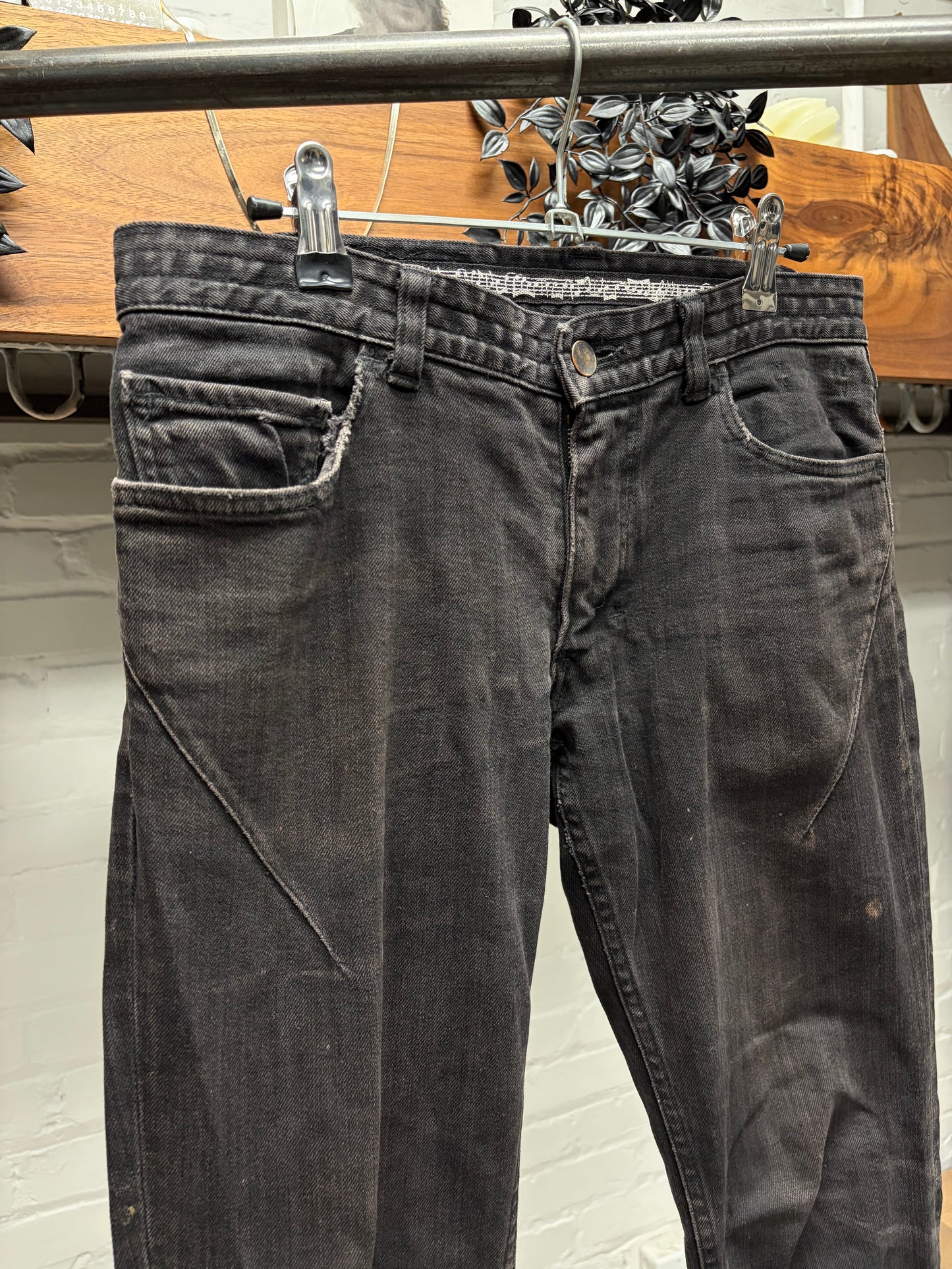 OG Number (N)ine ‘Crying Heart Patch’ Black Sun Faded Skinny Jeans