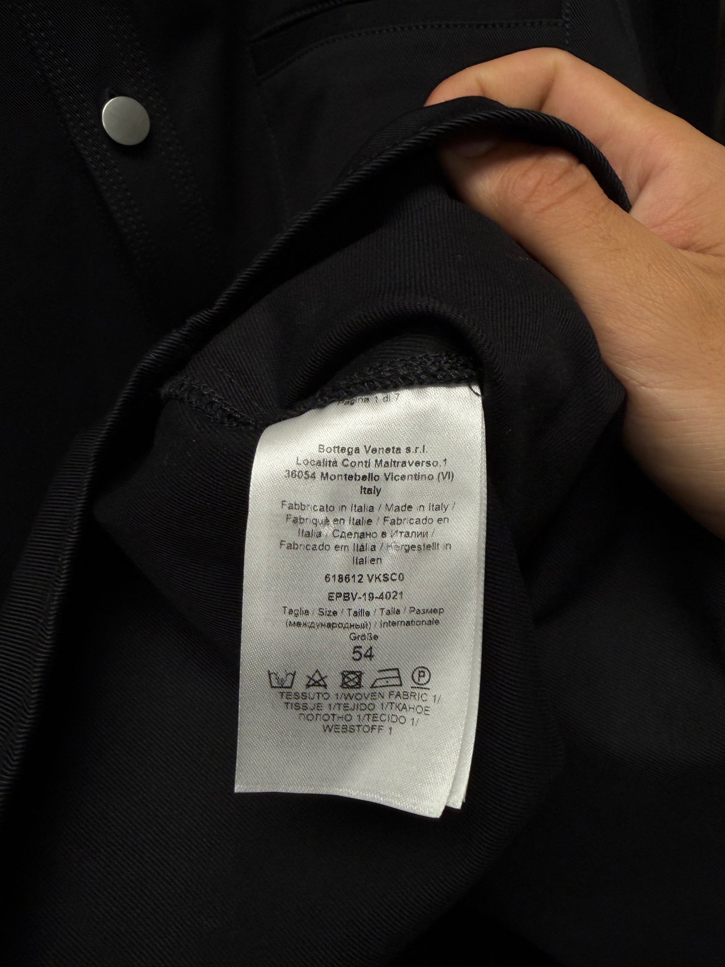 SS2020 Bottega Veneta Twill ‘Single Welt Pocket’ Oversized Black Work-Shirt