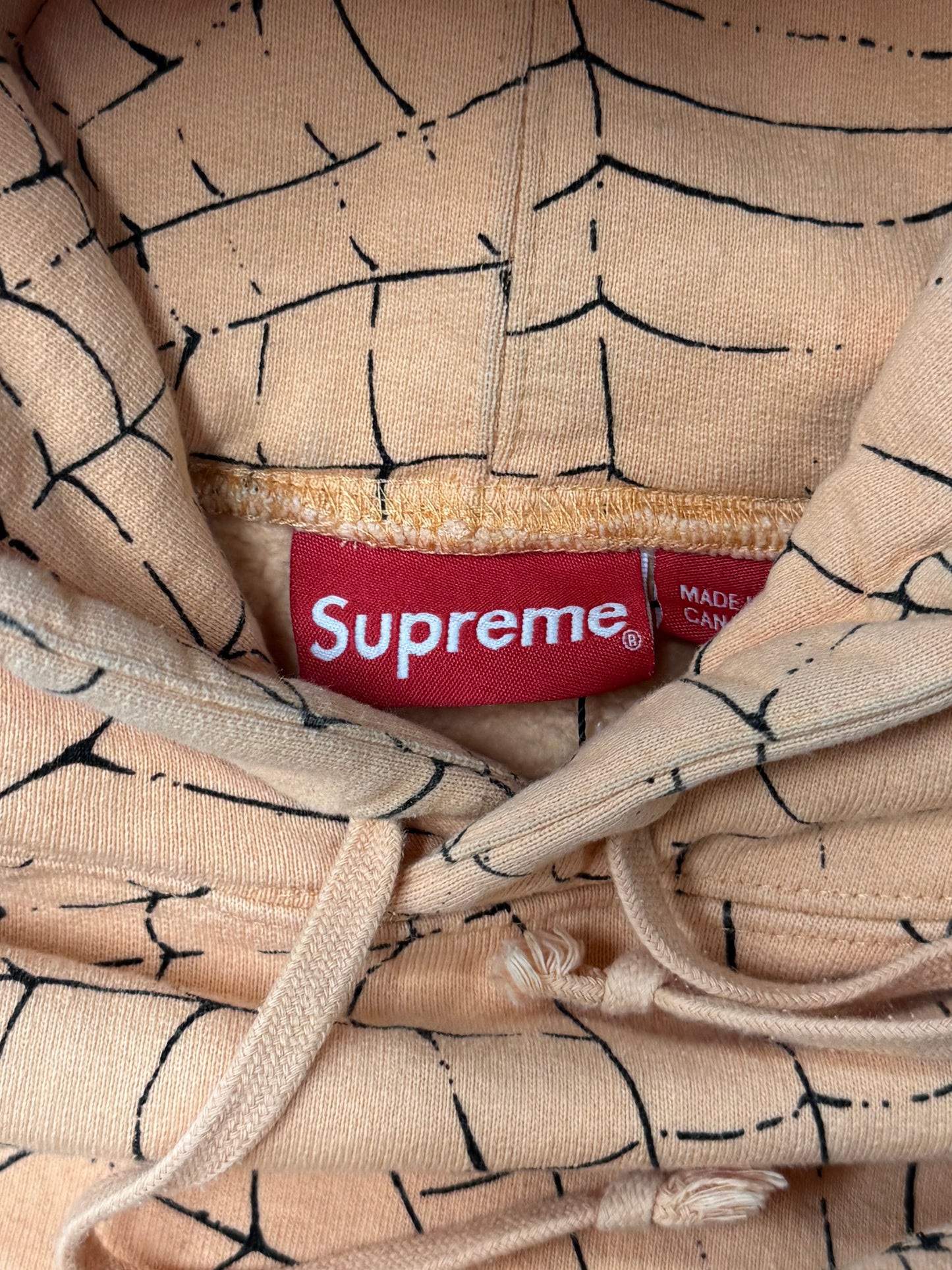 AW2016 Supreme ‘Spider Web’ Peach Pullover Hoodie