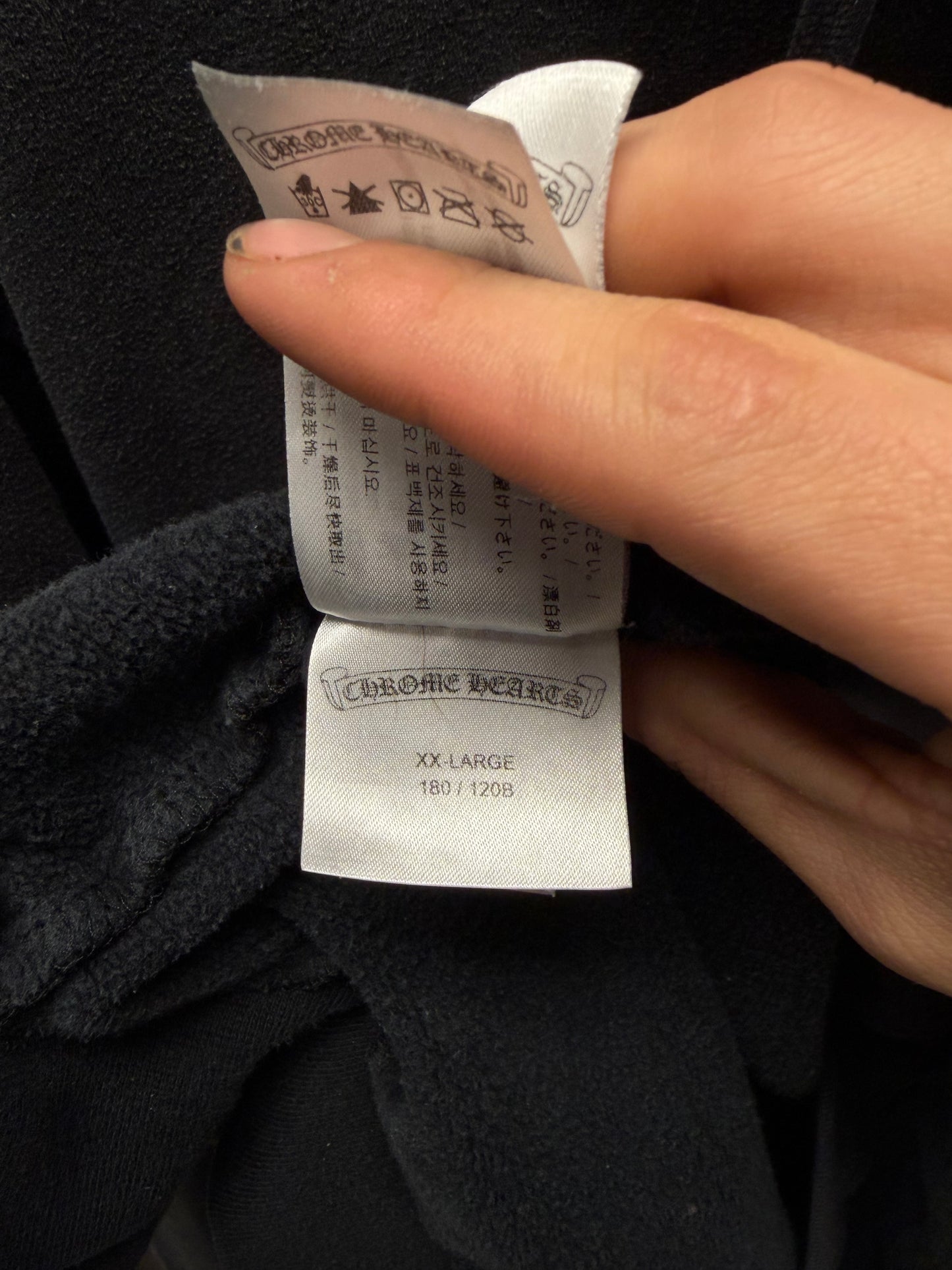 Vintage Chrome Hearts ‘T-Bar’ Floral Cross Logo Black Pullover Hoodie