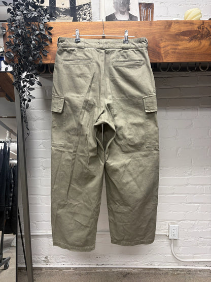 Prada Heavyweight Denim ‘Dust Brown’ Wide Leg Cargo Pants