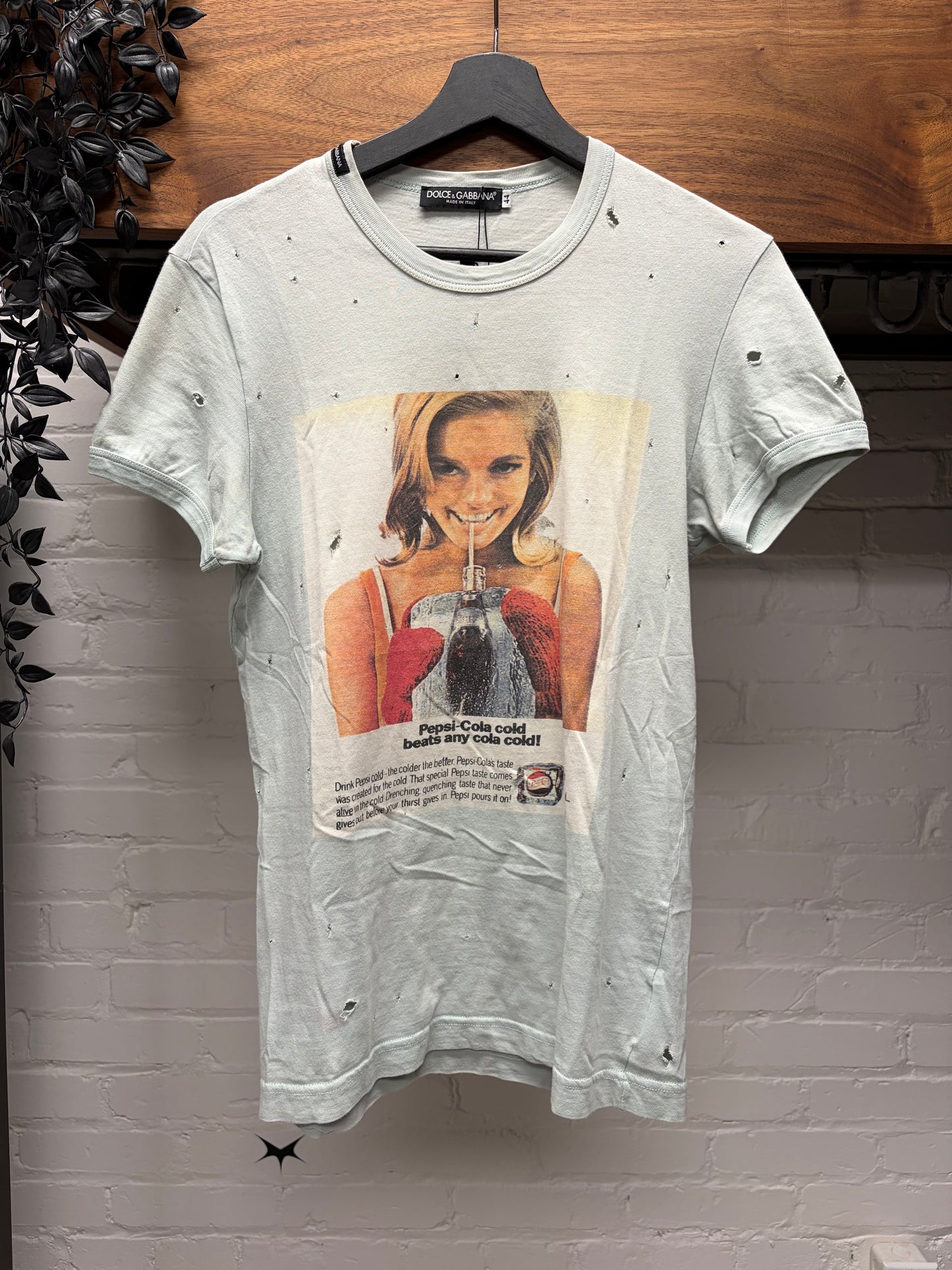 2000s Dolce & Gabbana ‘Pepsi Cola’ Shotgun Distressed Graphic T-Shirt