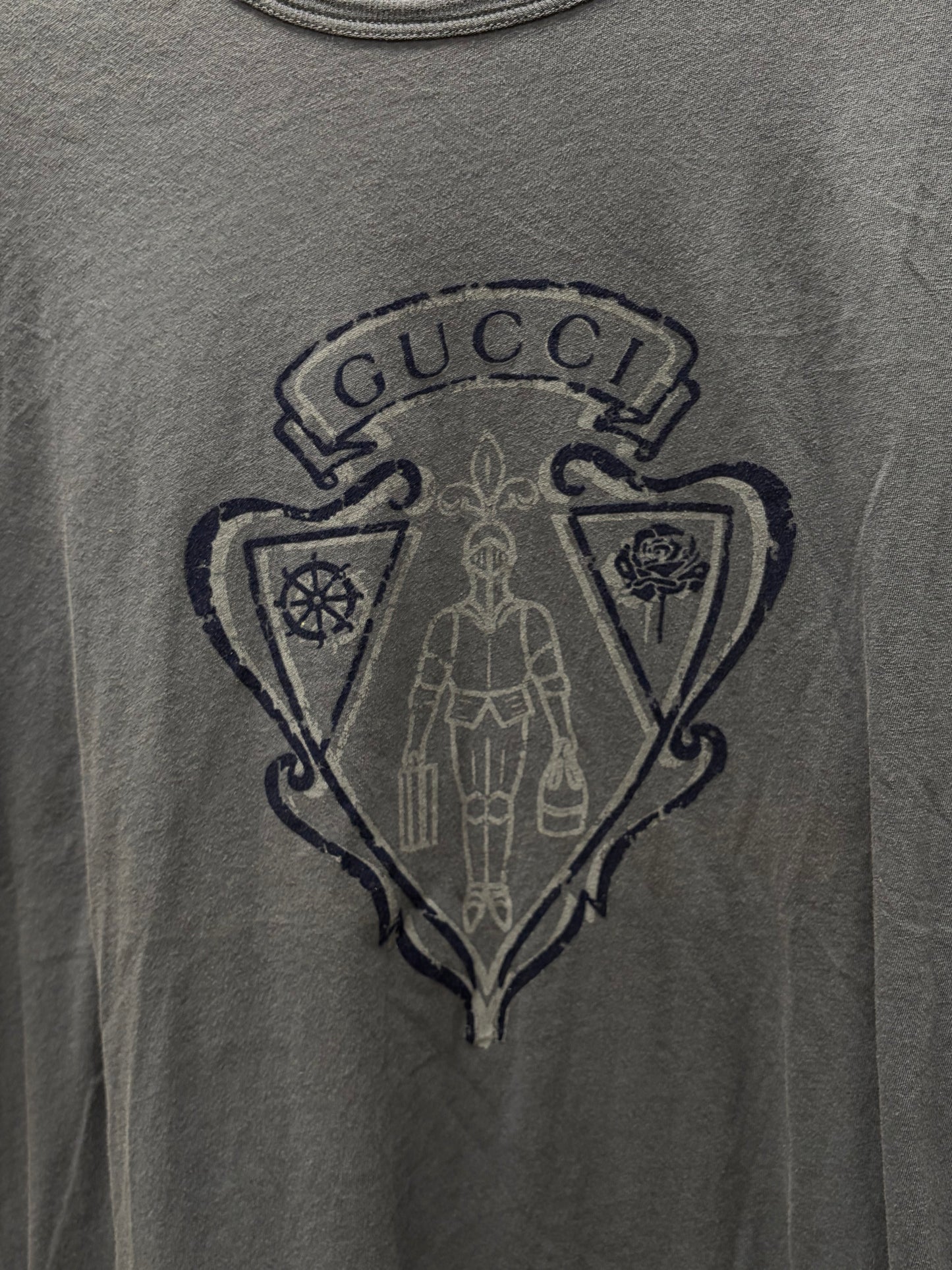2000s Gucci Varsity Logo Graphic T-Shirt