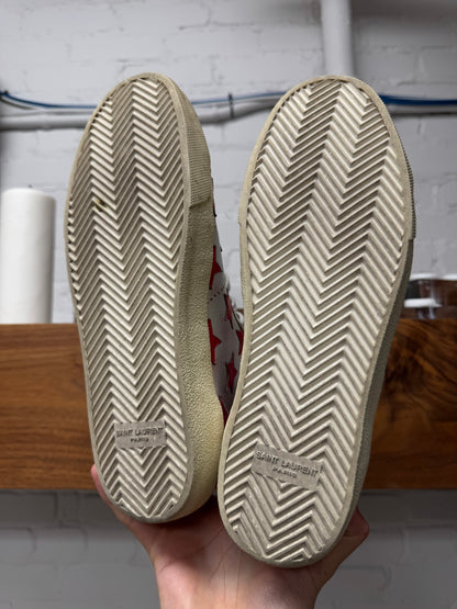 Saint Laurent SL/01 ‘Star Patch’ Leather High Top Sneakers