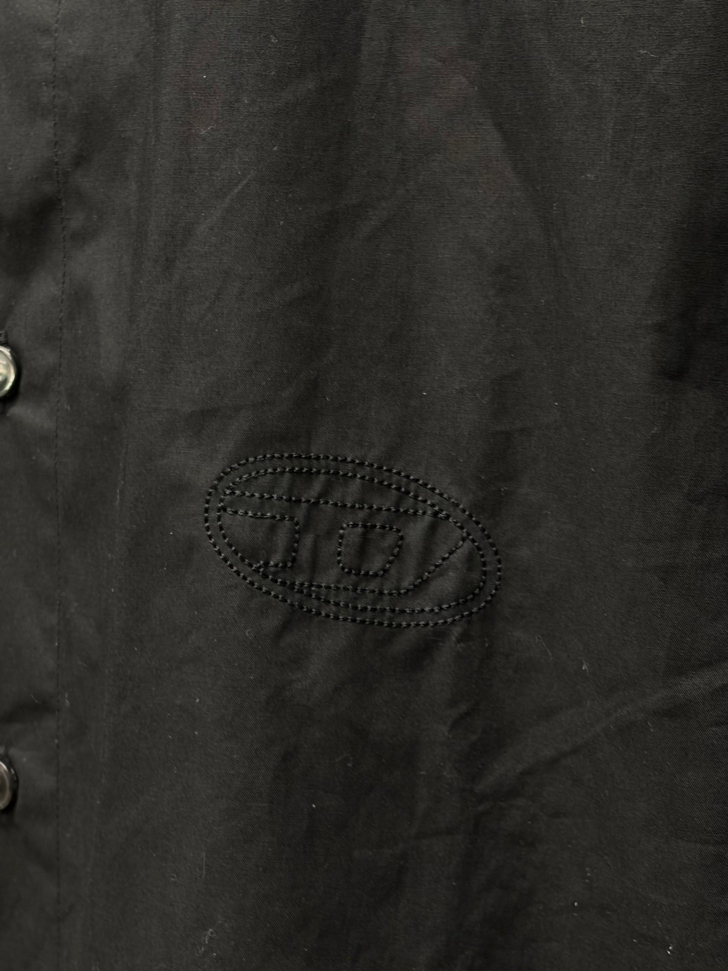 Diesel Embroidered ‘D-Logo’ Black Button Up Shirt