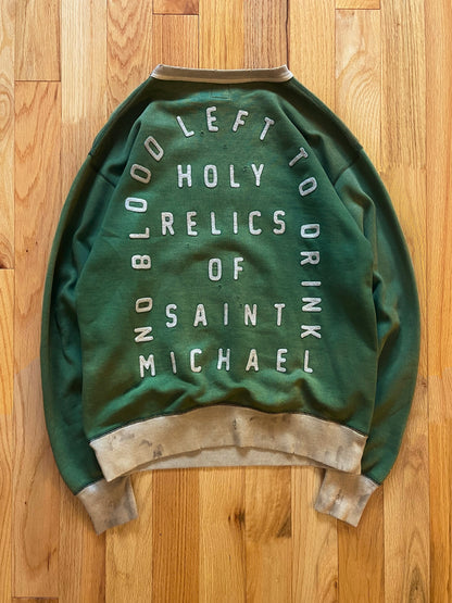 FW2022 Saint Michael ‘Holy Relic’ Felt Distressed Sweatshirt
