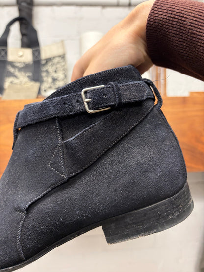 Saint Laurent ‘Jodhpur’ Black Suede Ankle Boots Boots