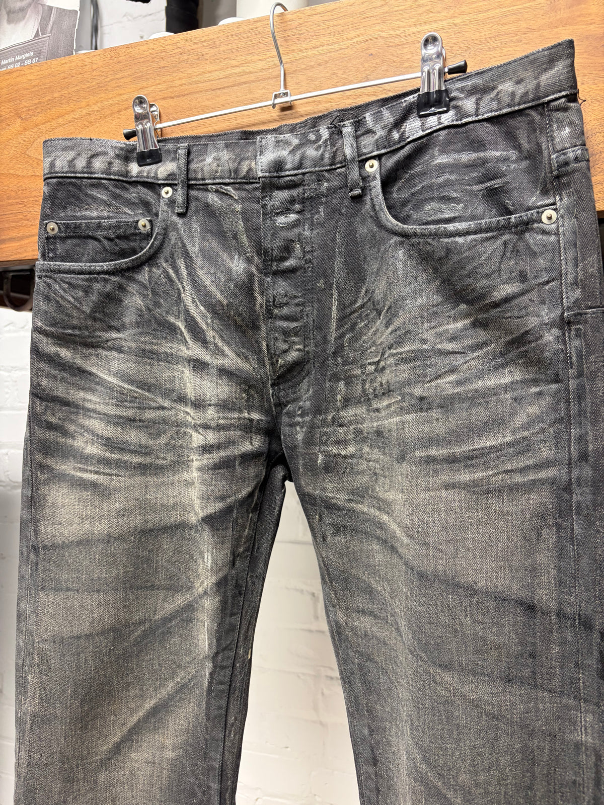 AW2008 Dior Homme ‘Luster’ Wax Coated Black Skinny Jeans