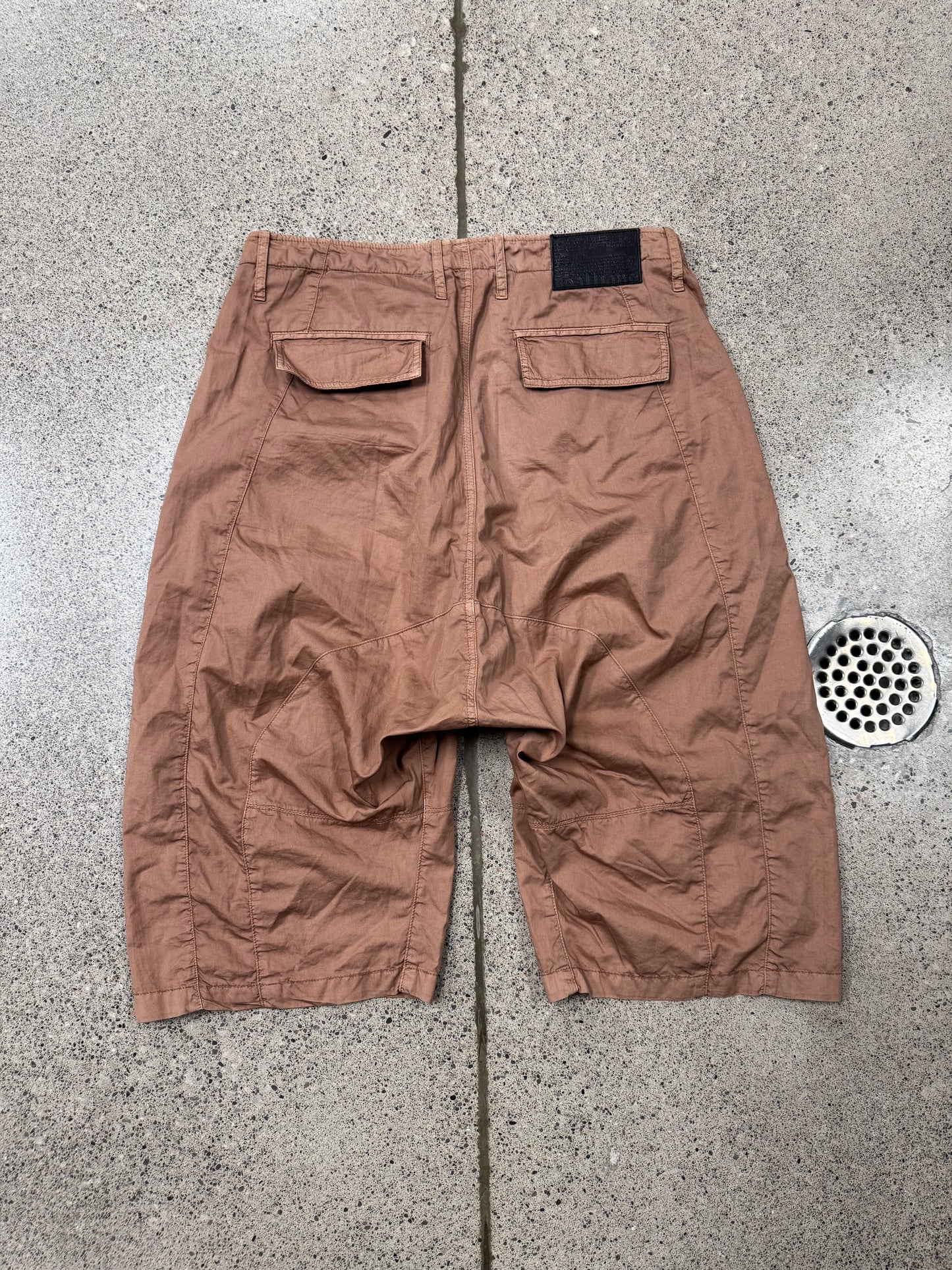 John Galliano Cargo Pocket Drop Crotch Pod Shorts