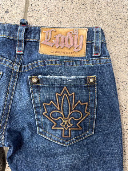 2000s Dsquared2 Low Rise Flared Blue Denim