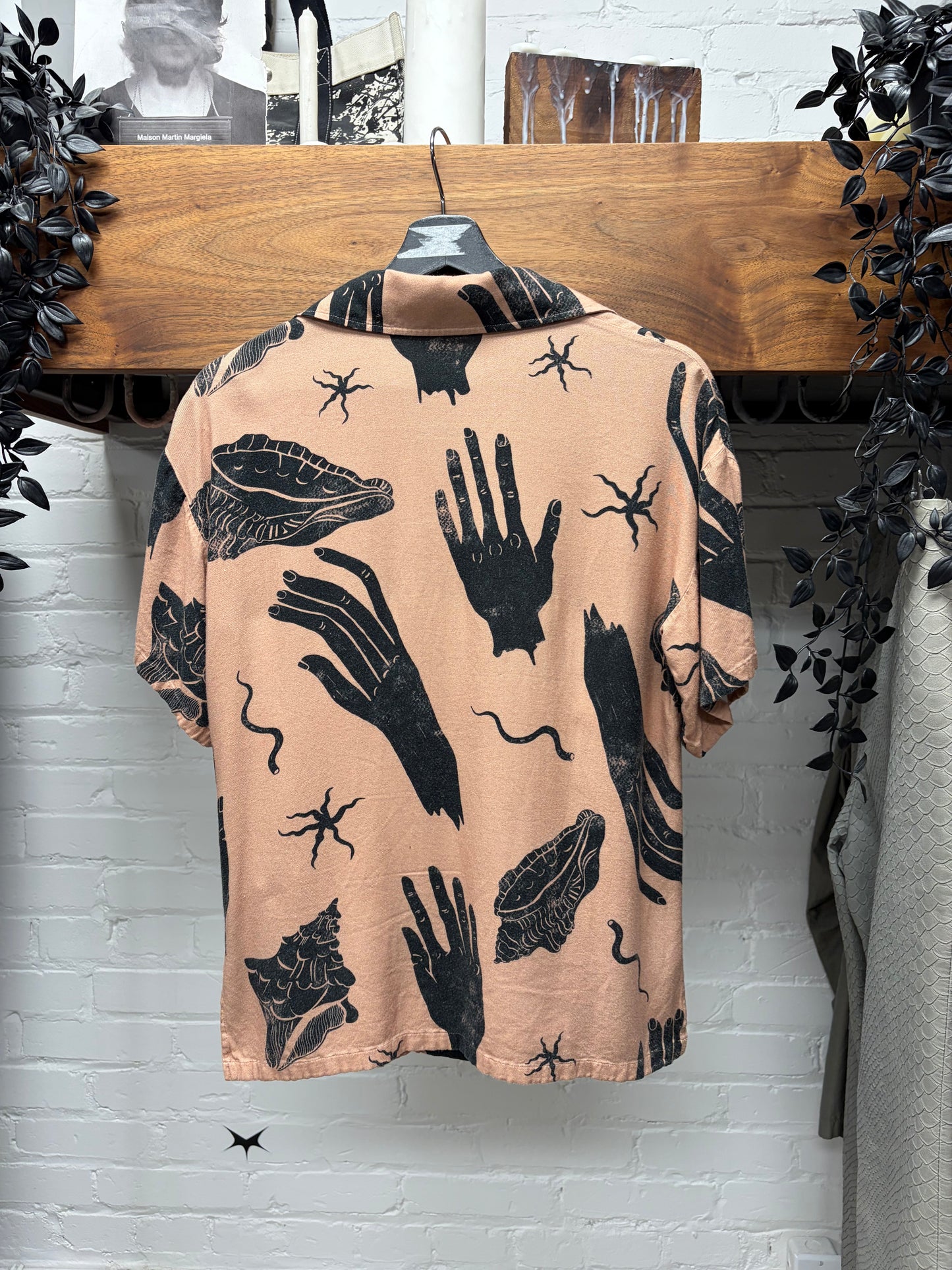 Acne Studios ‘Hand Print’ Camp Collar Short Sleeve Shirt