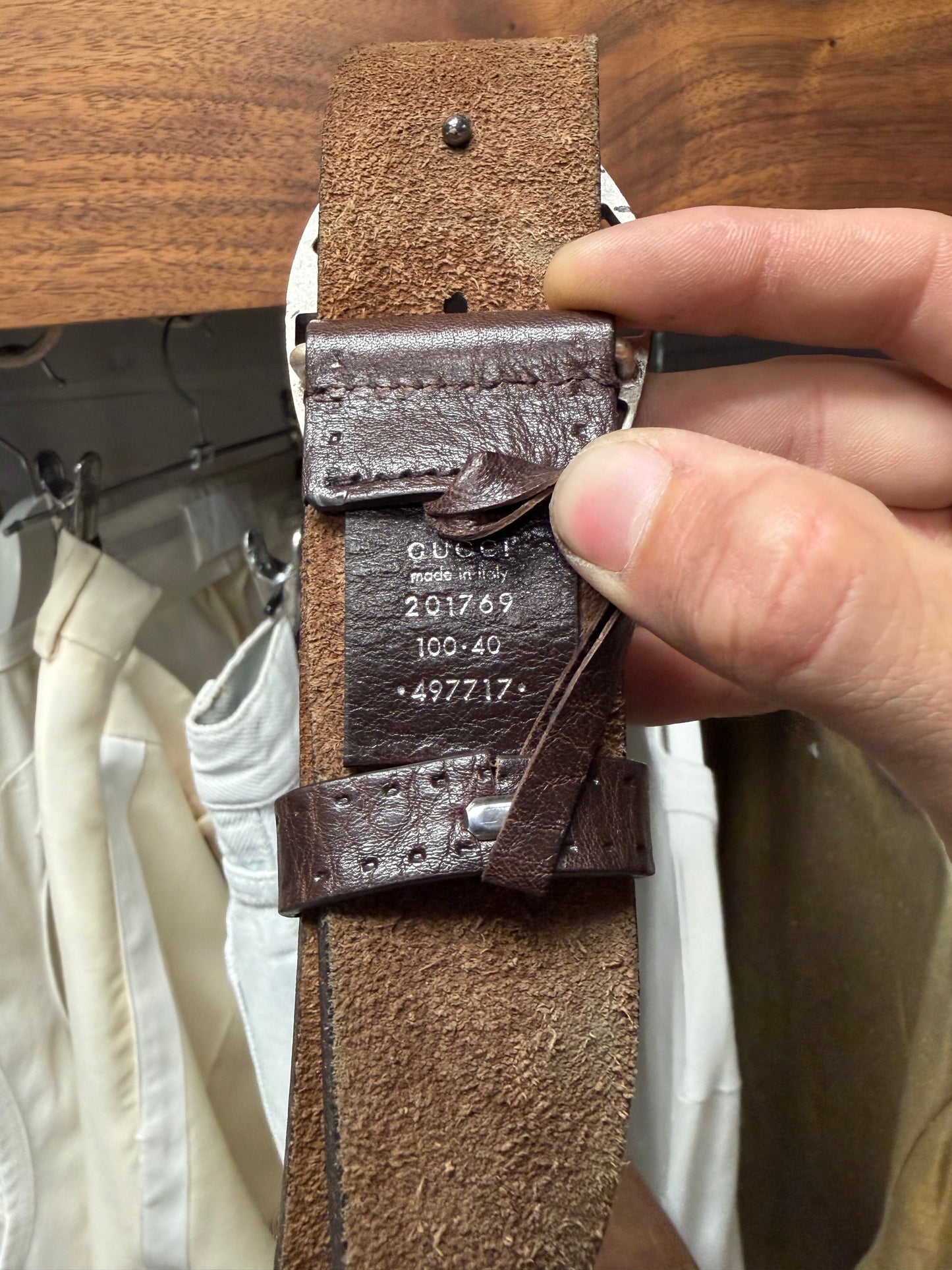 2000s Gucci ‘Horseshoe G’ Logo Brown Leather Belt