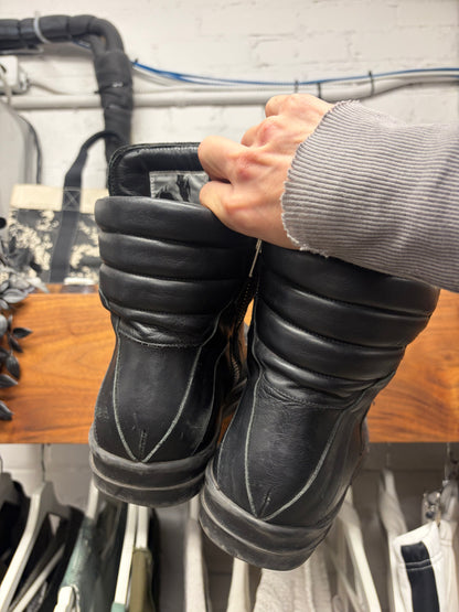 Rick Owens ‘Short Tongue’ Triple Black Geobasket High Top Sneakers