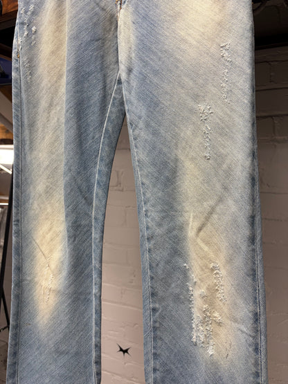 2000s Dolce & Gabbana Light Wash Blue Flared Leg Denim