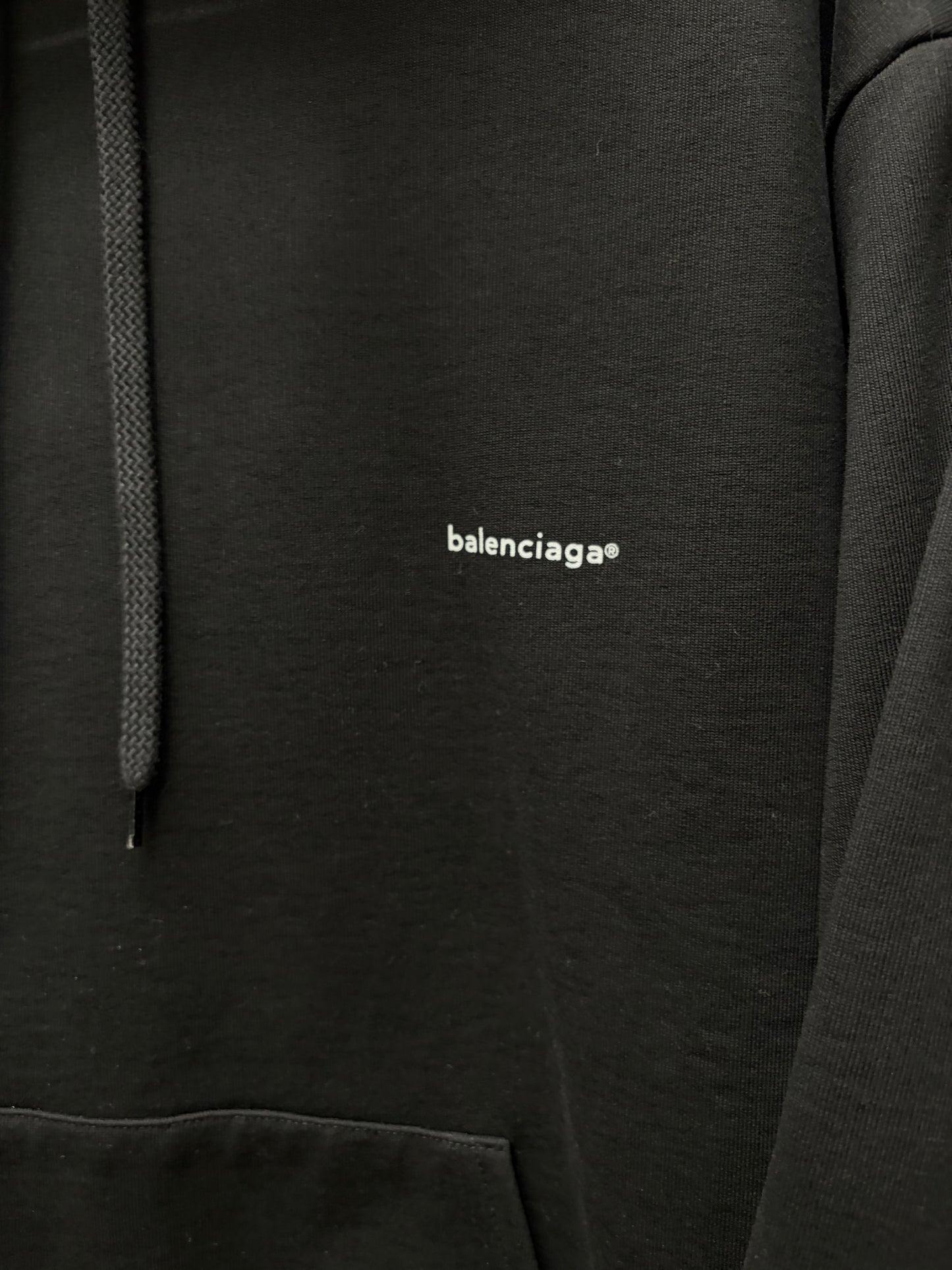 2018 Balenciaga ‘Minimal Logo’ Black Pullover Hoodie