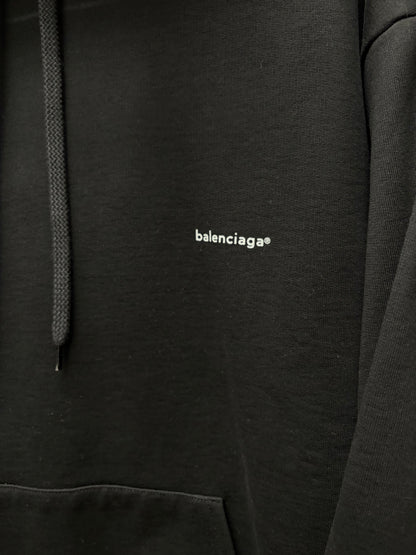 2018 Balenciaga ‘Minimal Logo’ Black Pullover Hoodie