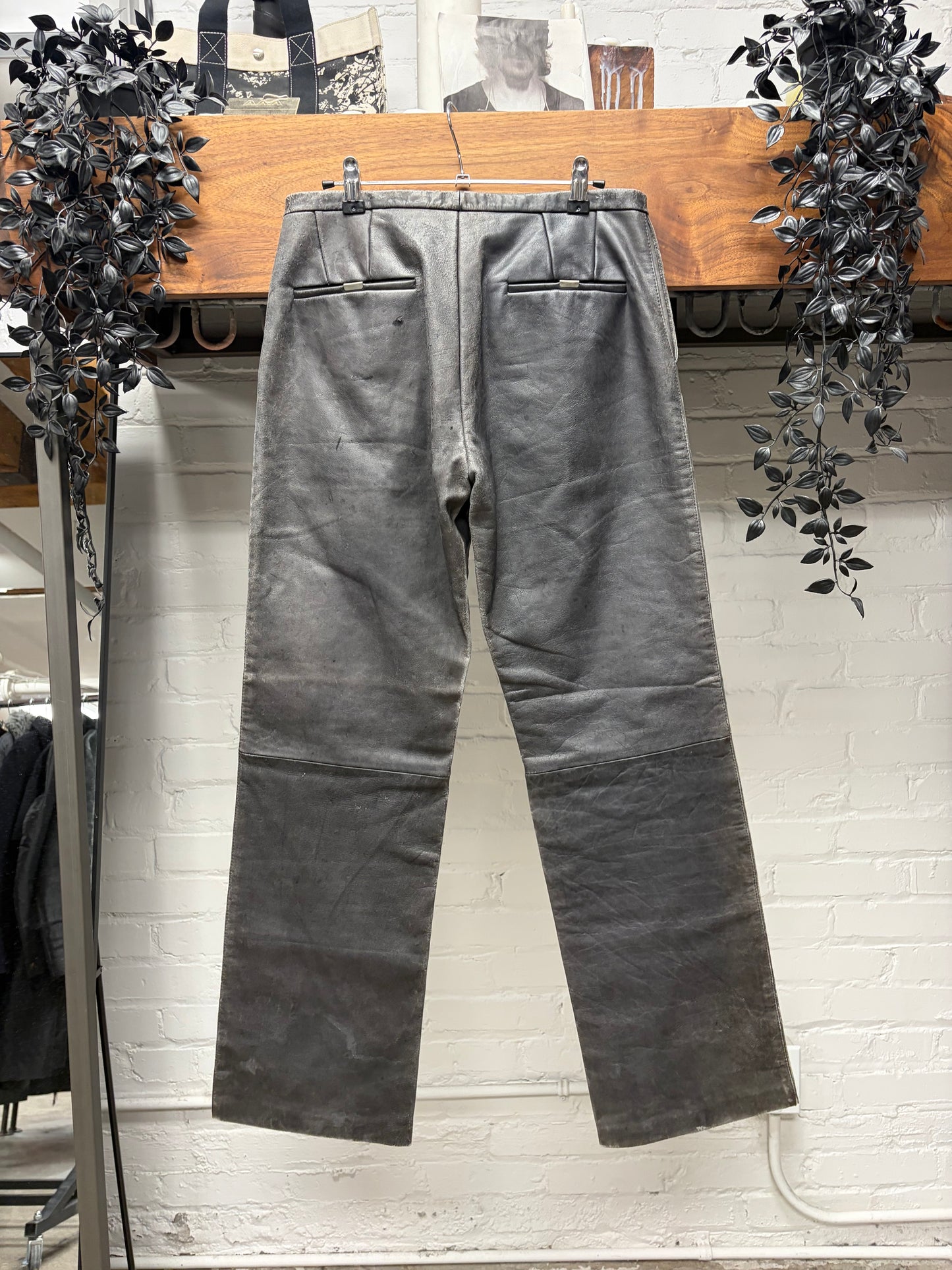 AW2001 Carol Christian Poell Horse Leather Object Dyed Slim/Straight Cut Trousers