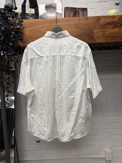 Undercover Darted White Short Sleeve Button Up Shirt